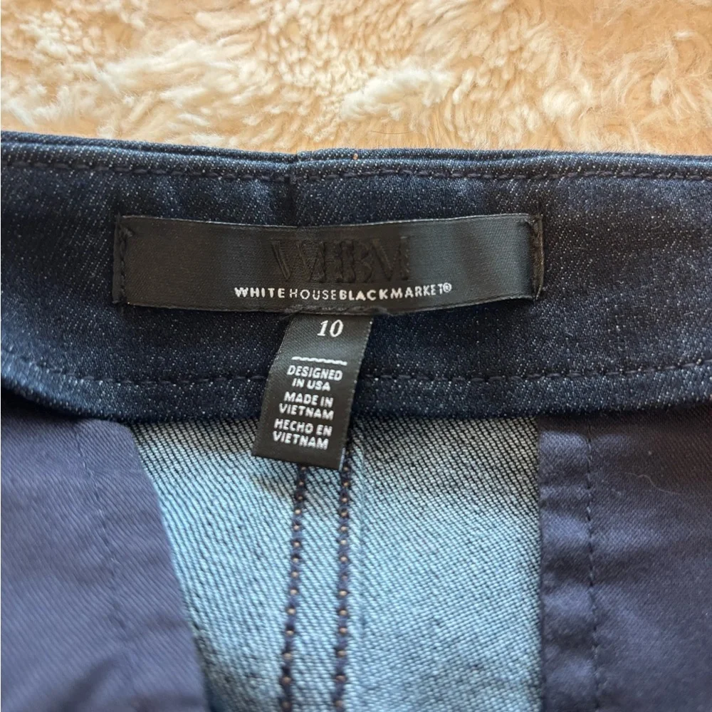 White House Black Market Dark Blue Denim Button-Front Pencil Skirt 015 - Picture 8 of 8